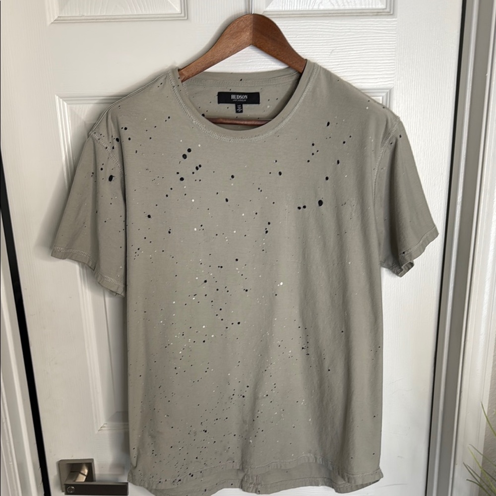 Hudson Jeans Gray Splatter Short Sleeve Tee